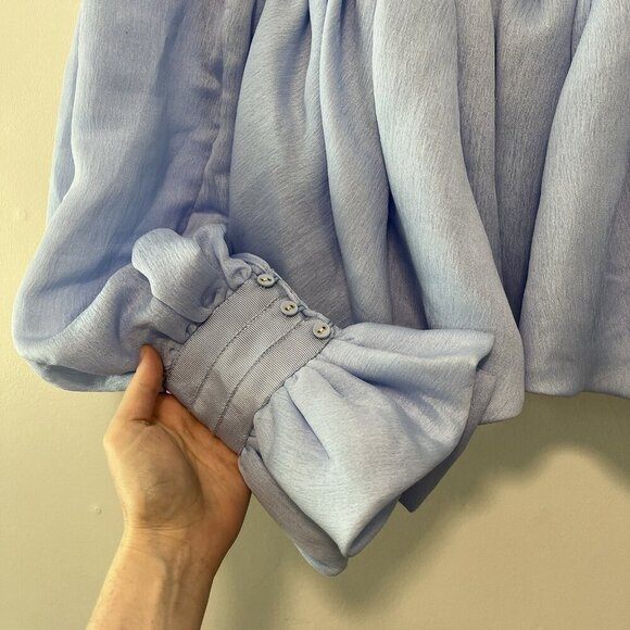 Aje. NWT Divine‎ Off-the-shoulder Organza Top In Light Blue Size 8 - Picture 5 of 10